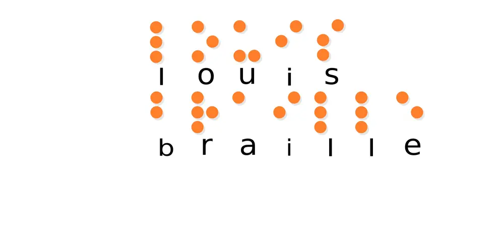 用盲文拼写的“louis braille”