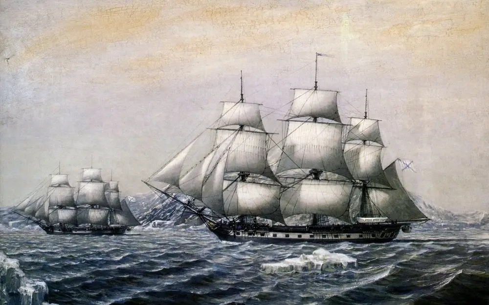 “东方”号与“和平”号在南极海岸（1820 年 1 月）